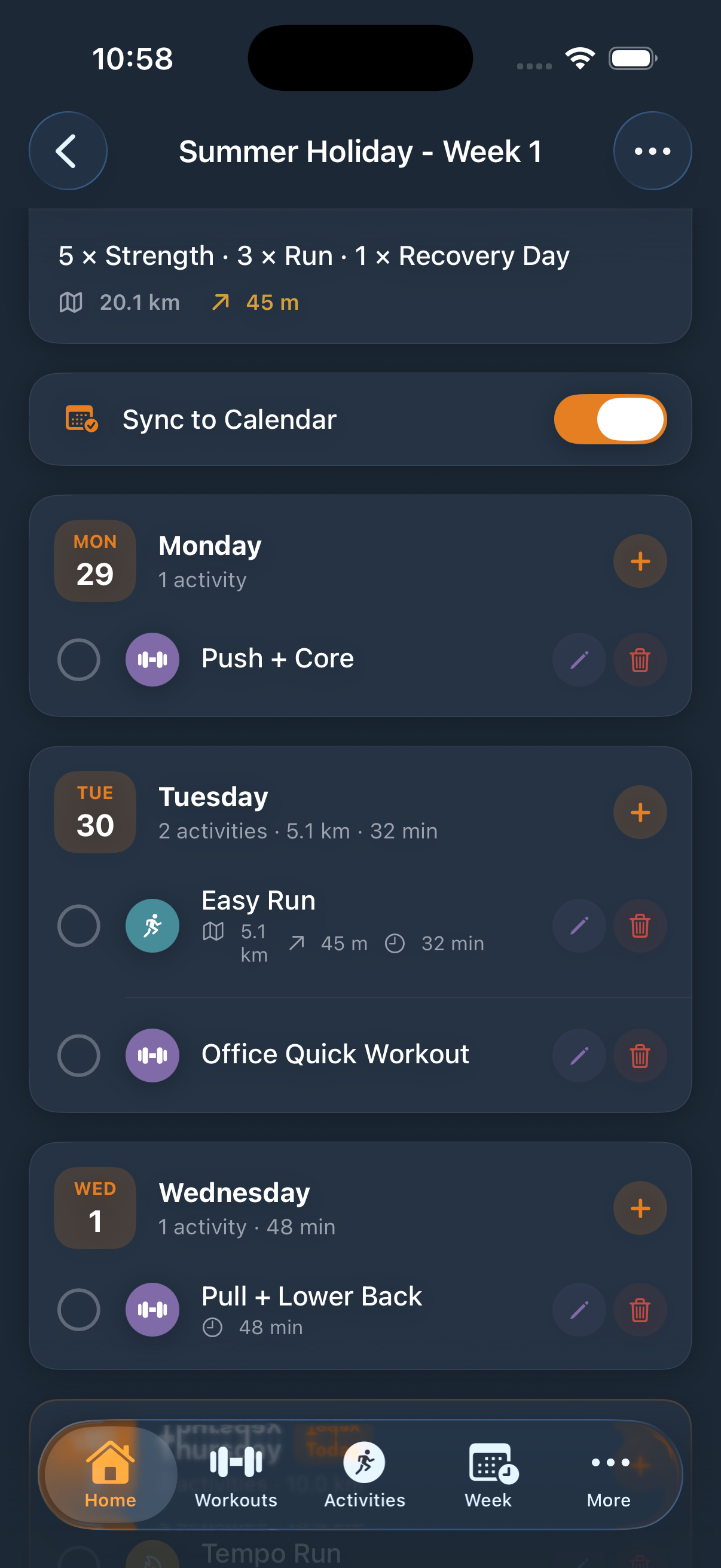 Weekly planner