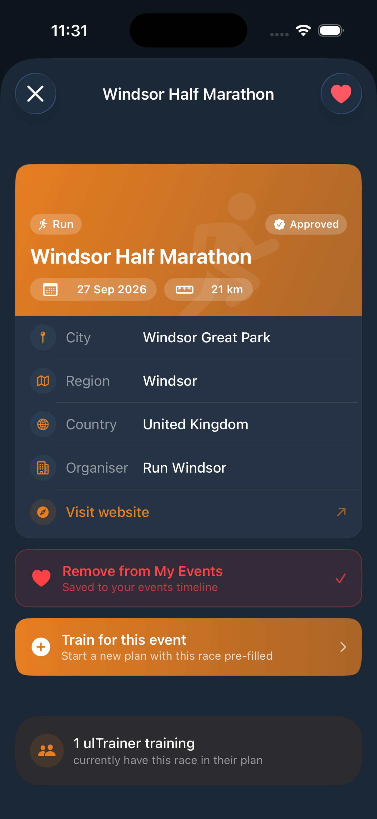 Race detail