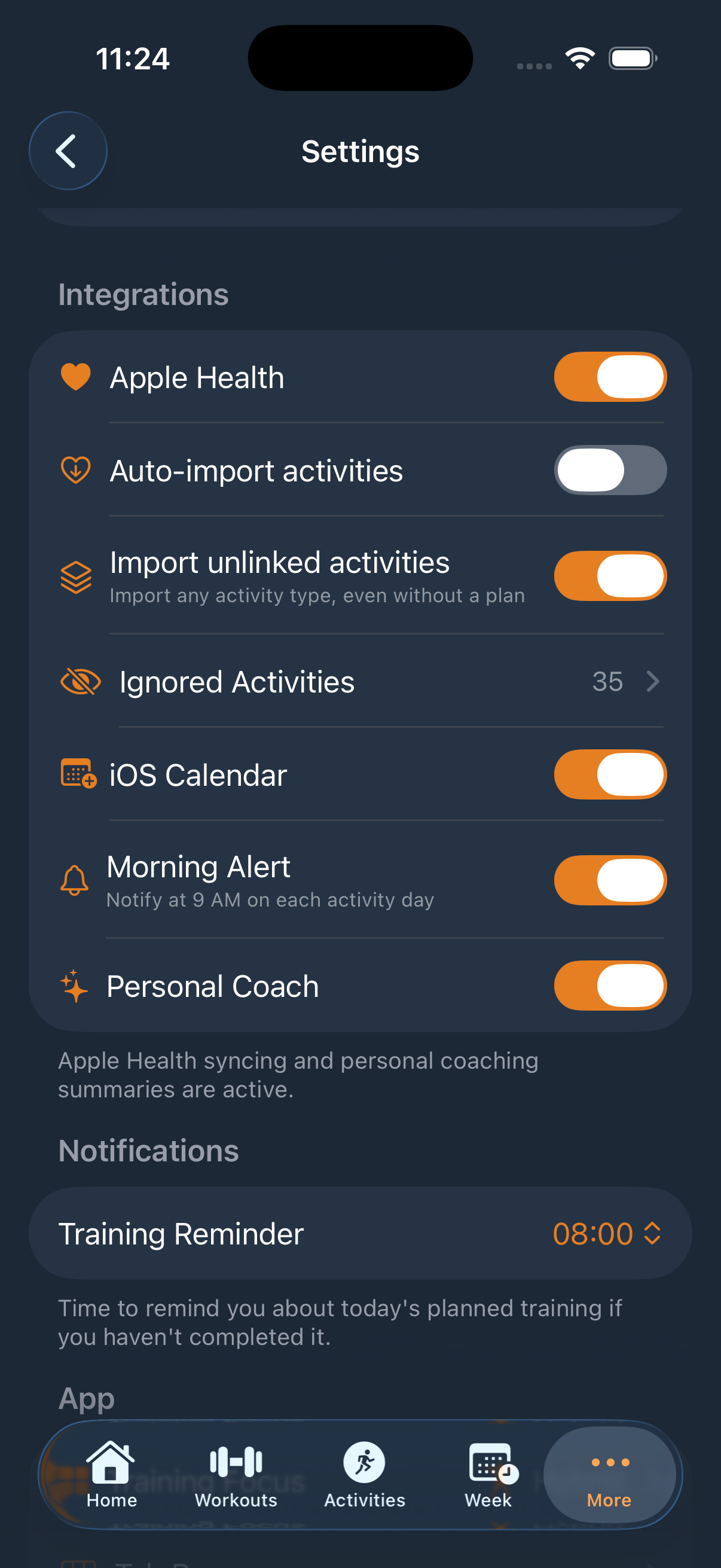 Settings and integrations