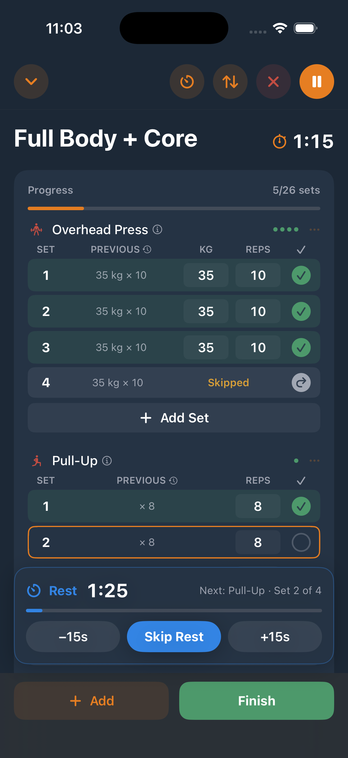 Live strength workout